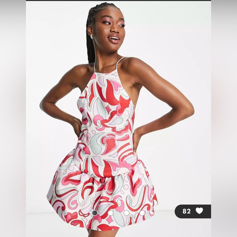 ASOS high neck low back Mini Dress